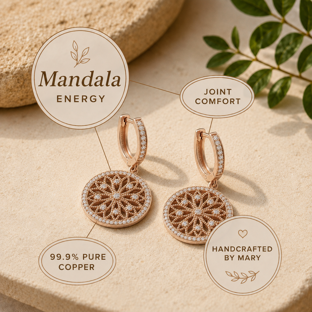 Mary's Mandala Copper Earrings