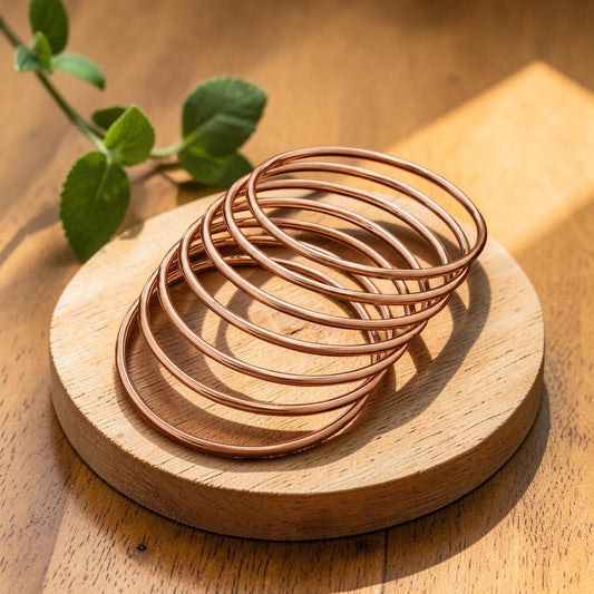 Mary's Plain Copper Bangle Set