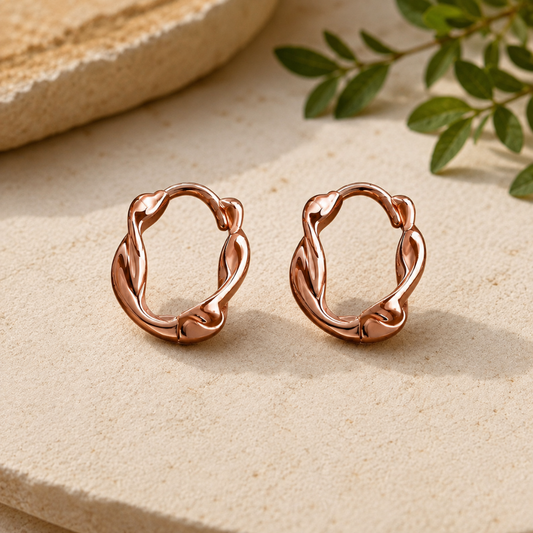 Mary's Swirl Small Copper Earrings