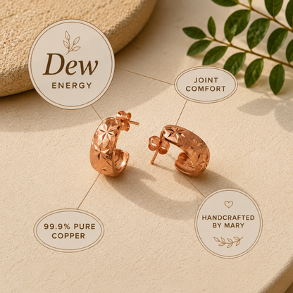 Mary's Dew Copper Earrings