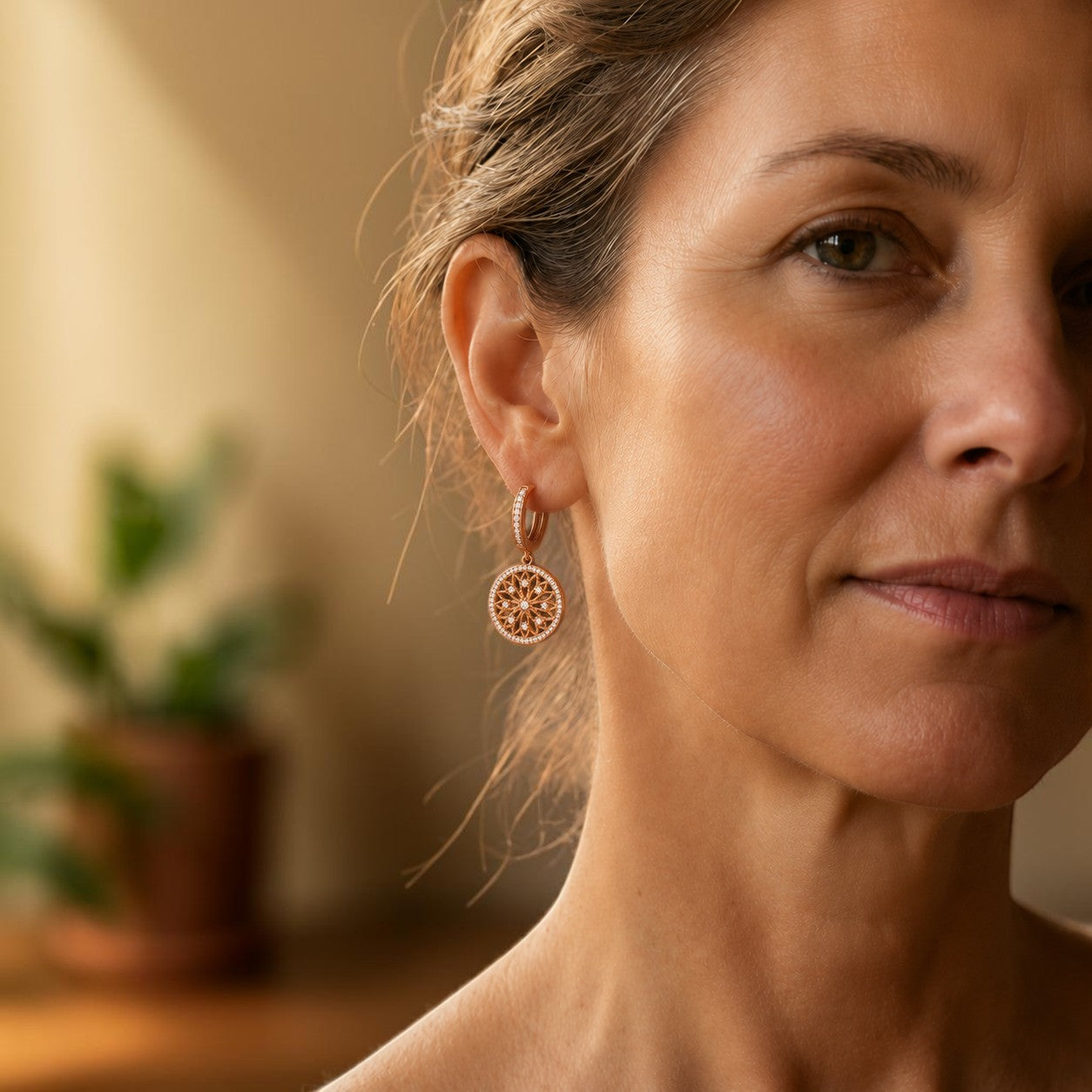 Mary's Mandala Copper Earrings