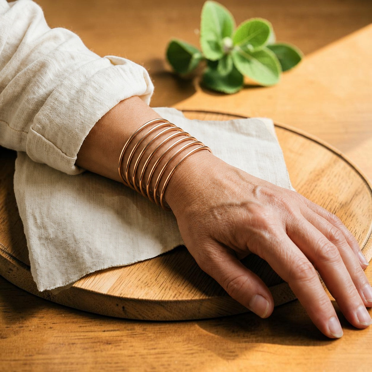 Mary's Plain Copper Bangle Set