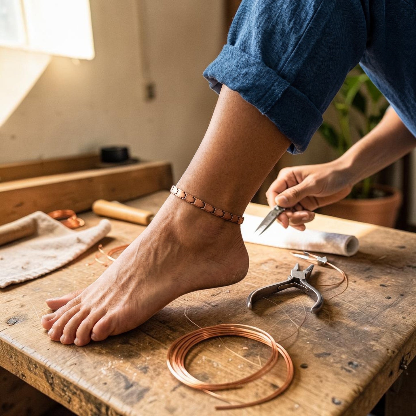 Mary's Shore Copper Anklet