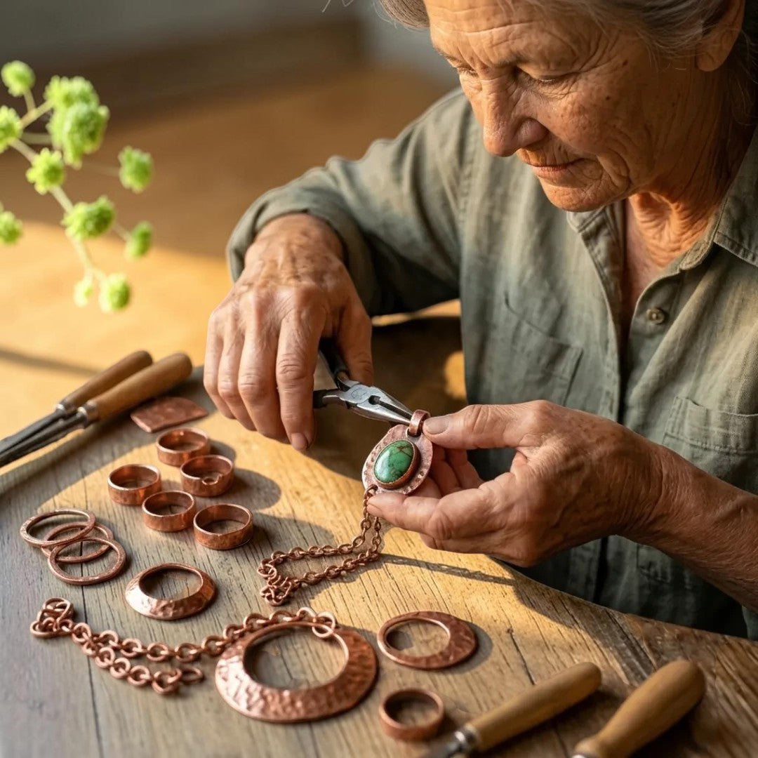 Mary's Hoop Copper Earrings