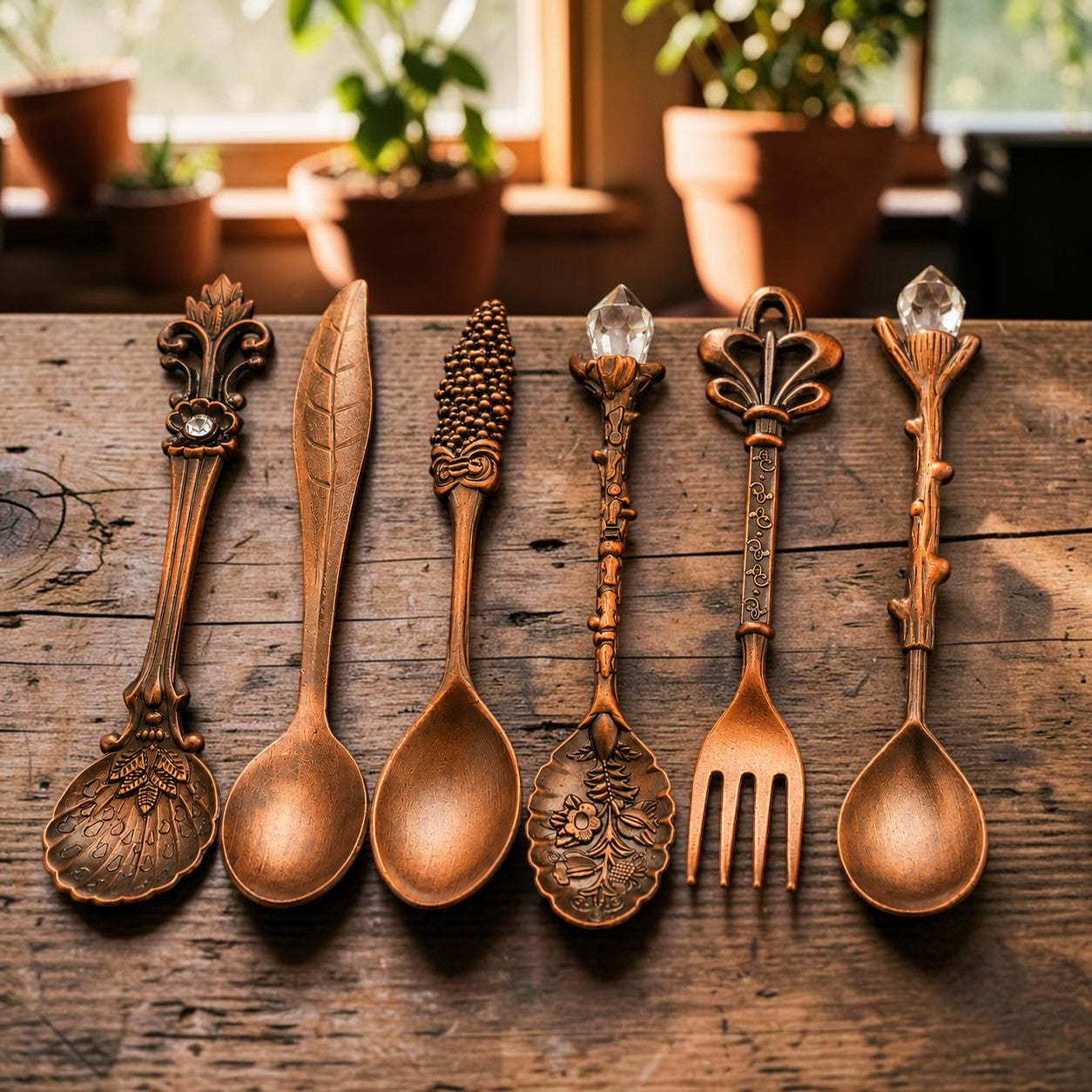 Mary's Copper Cutlery Set