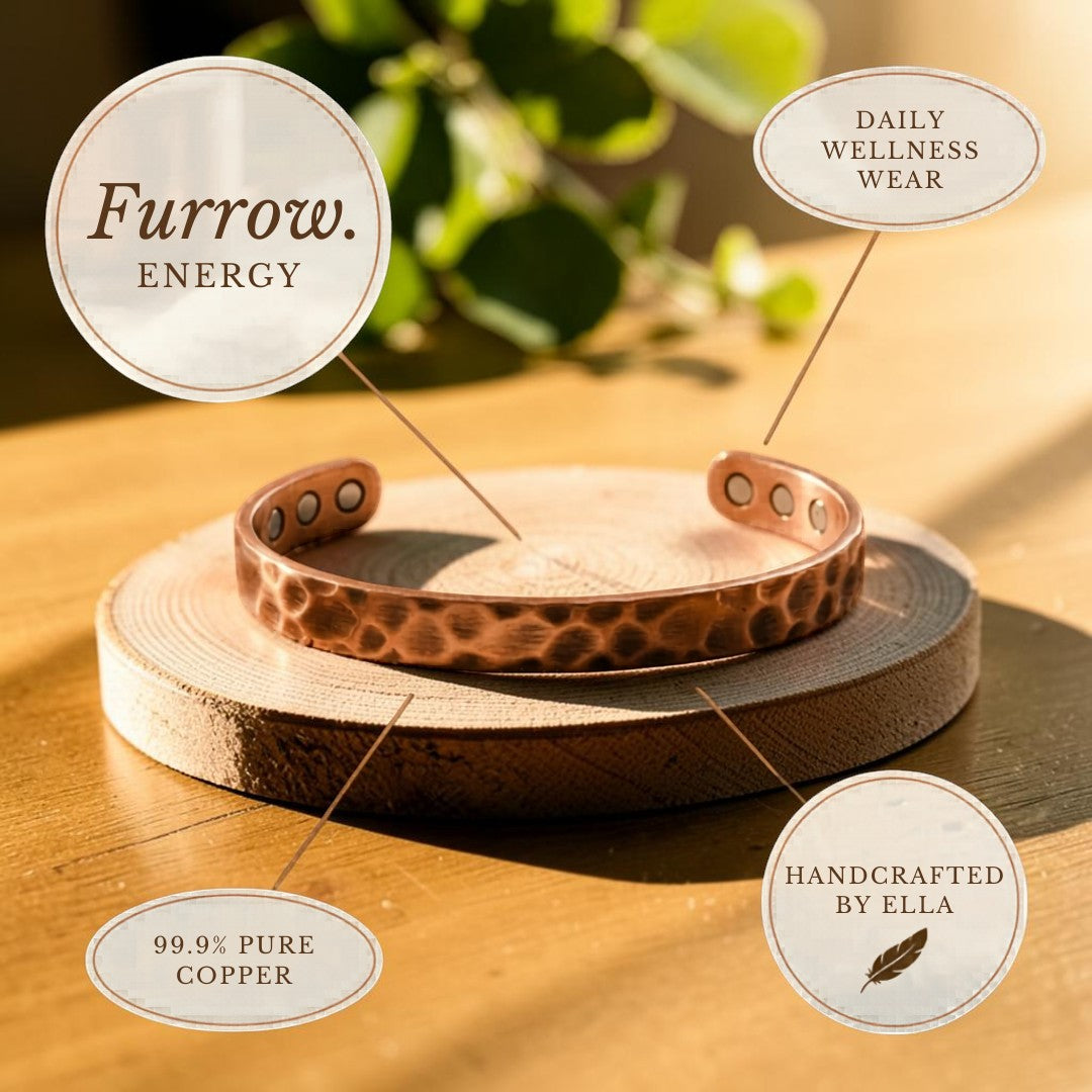 Mary's Furrow Copper Bracelet