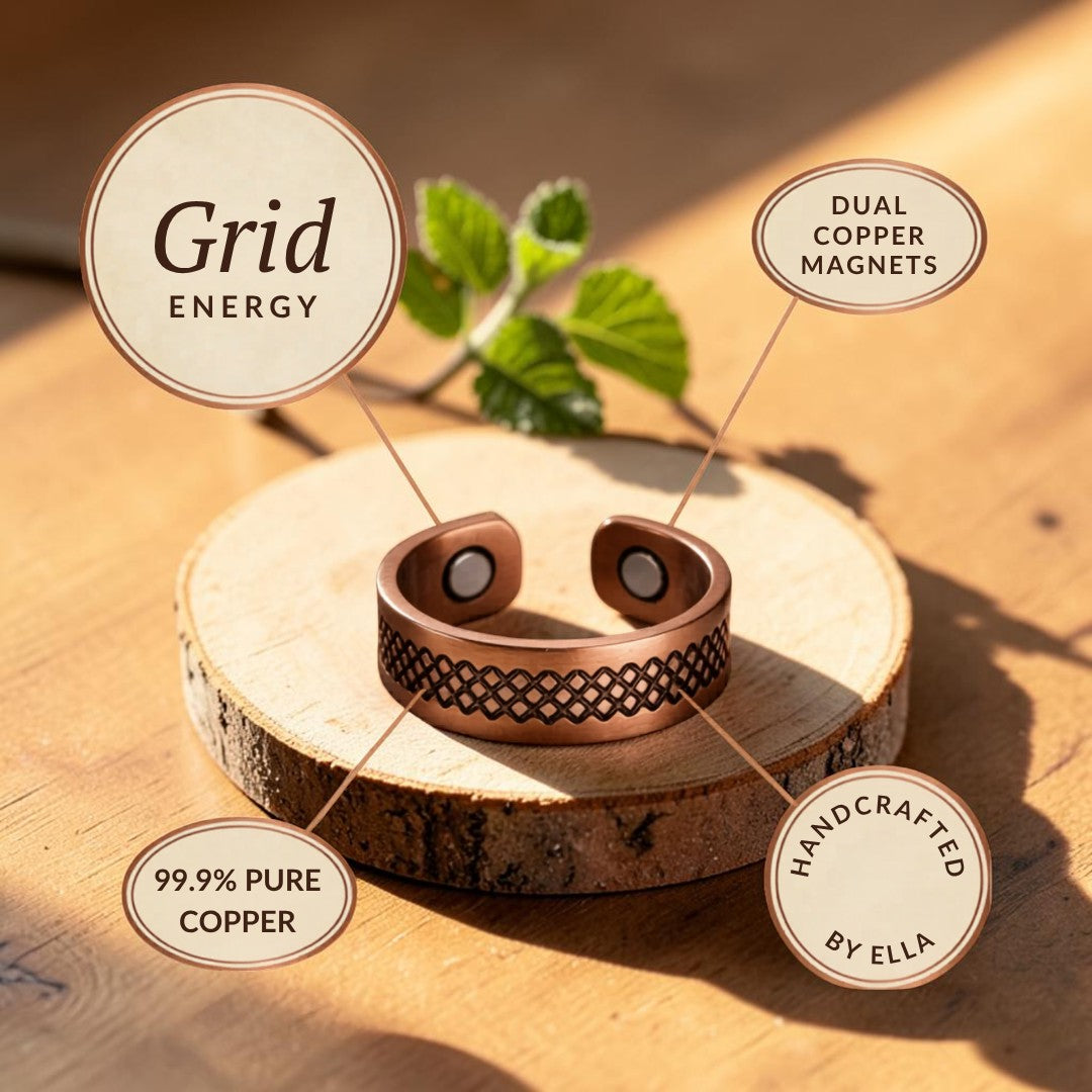 Mary's Grid Copper Ring