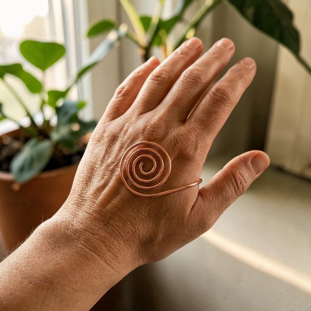 Mary's Flow Copper Hand Spiral Bracelet