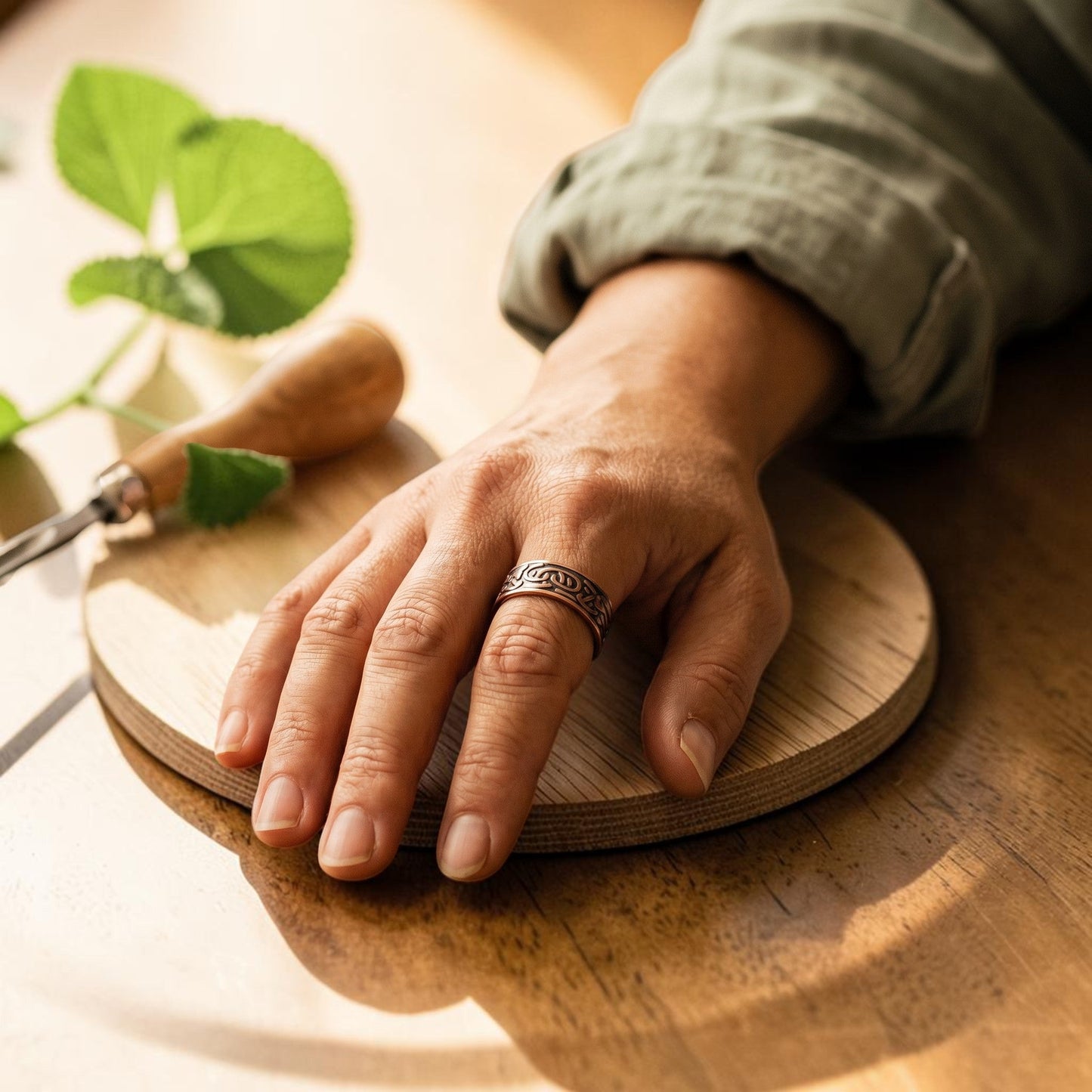 Mary's Burr Copper Ring