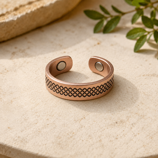 Mary's Grid Copper Ring