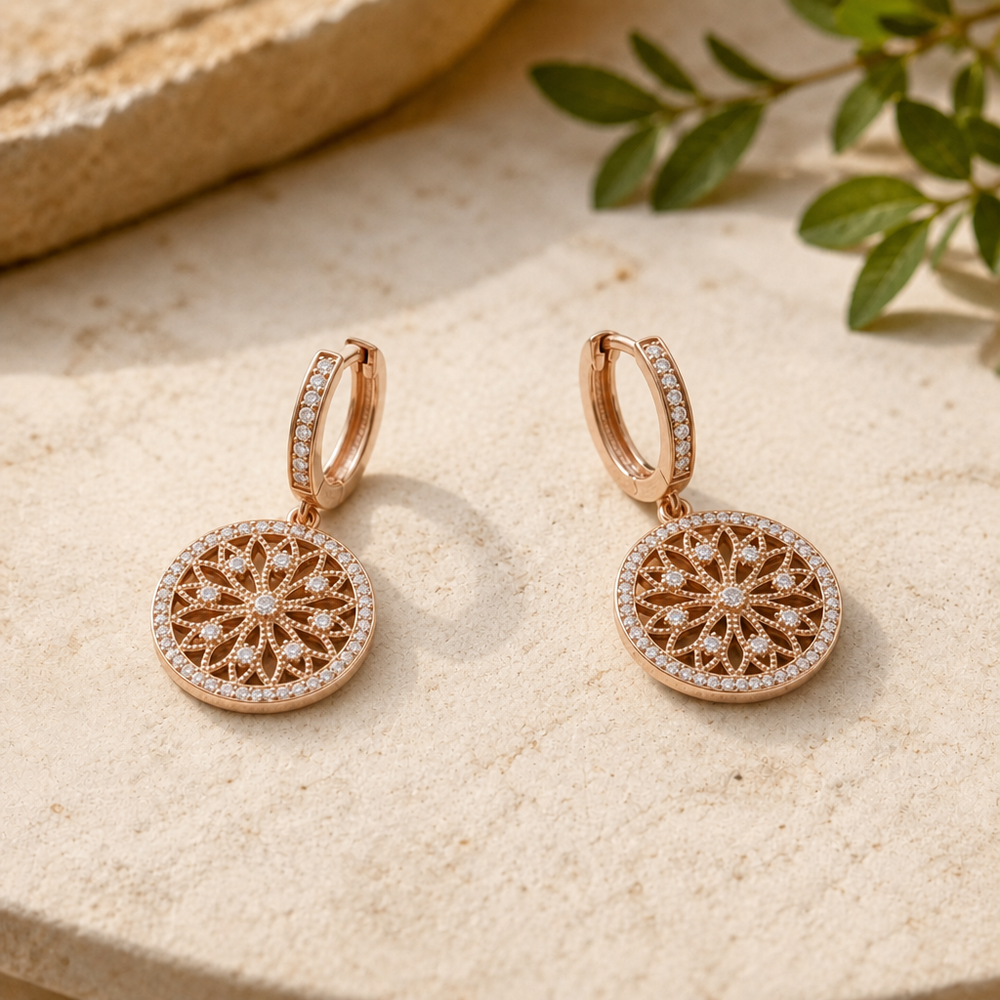Mary's Mandala Copper Earrings