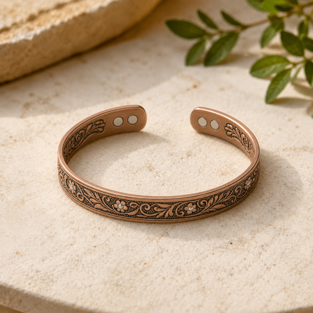 Mary's Sprig Copper Bracelet