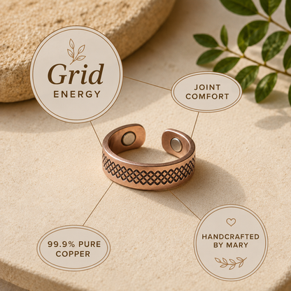 Mary's Grid Copper Ring