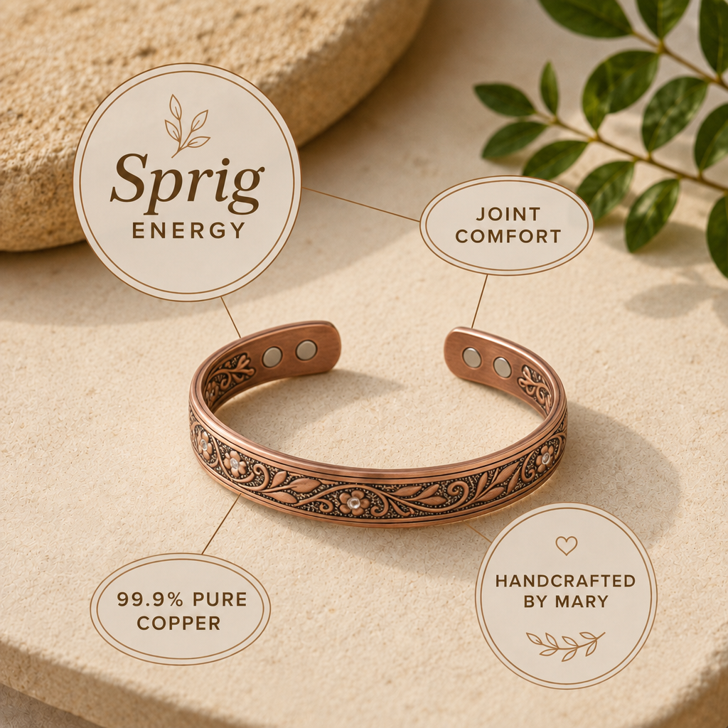 Mary's Sprig Copper Bracelet