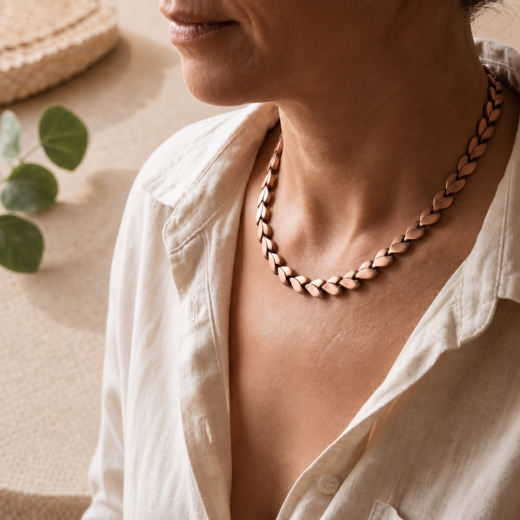 Mary's Zinnia Copper Necklace