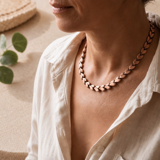 Mary's Zinnia Copper Necklace