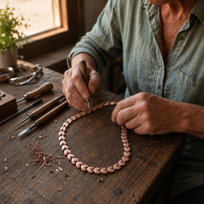 Mary's Zinnia Copper Necklace