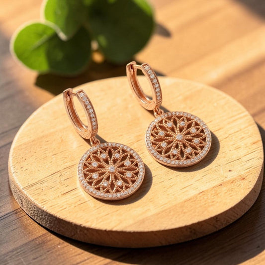 Mary's Mandala Copper Earrings