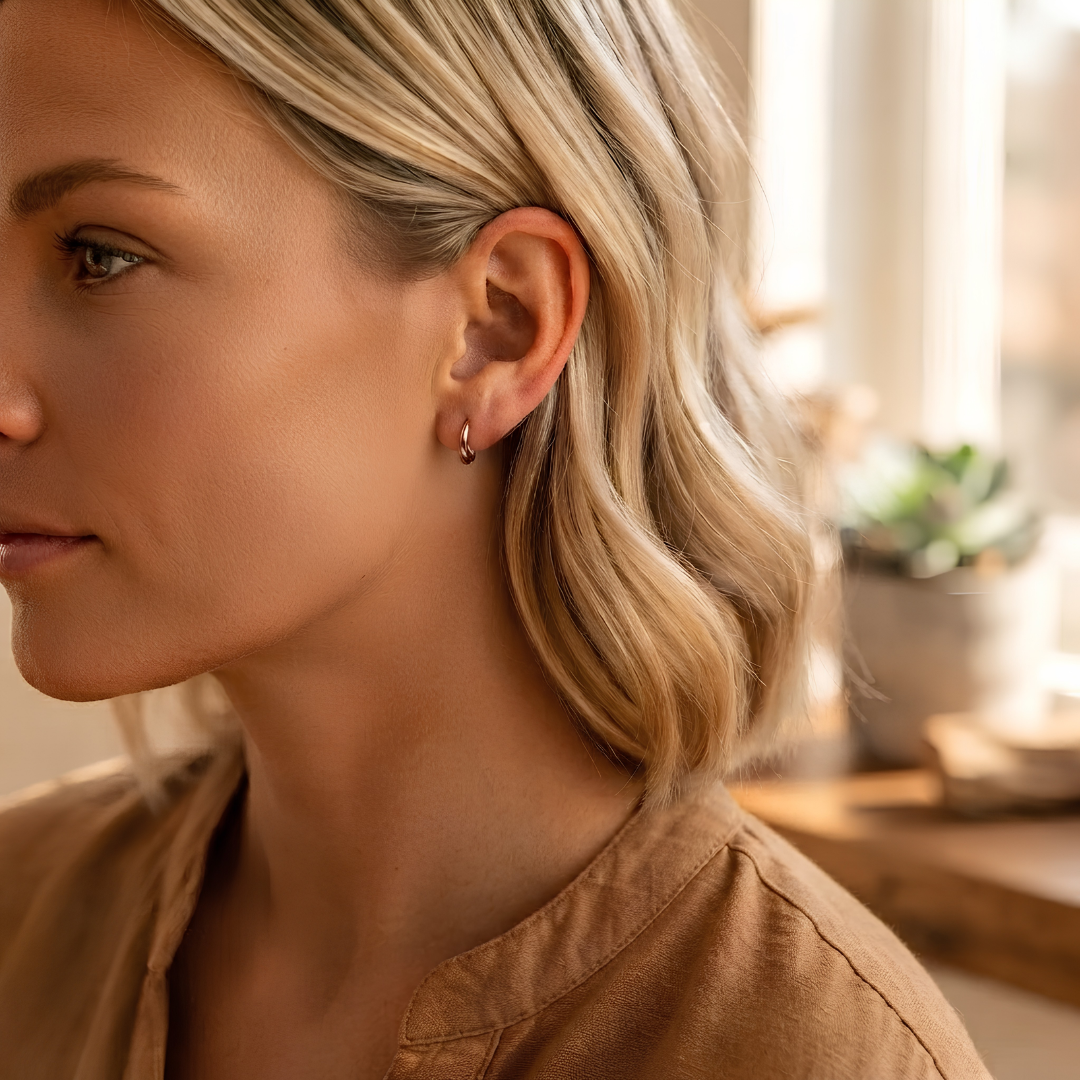 Mary's Swirl Small Copper Earrings